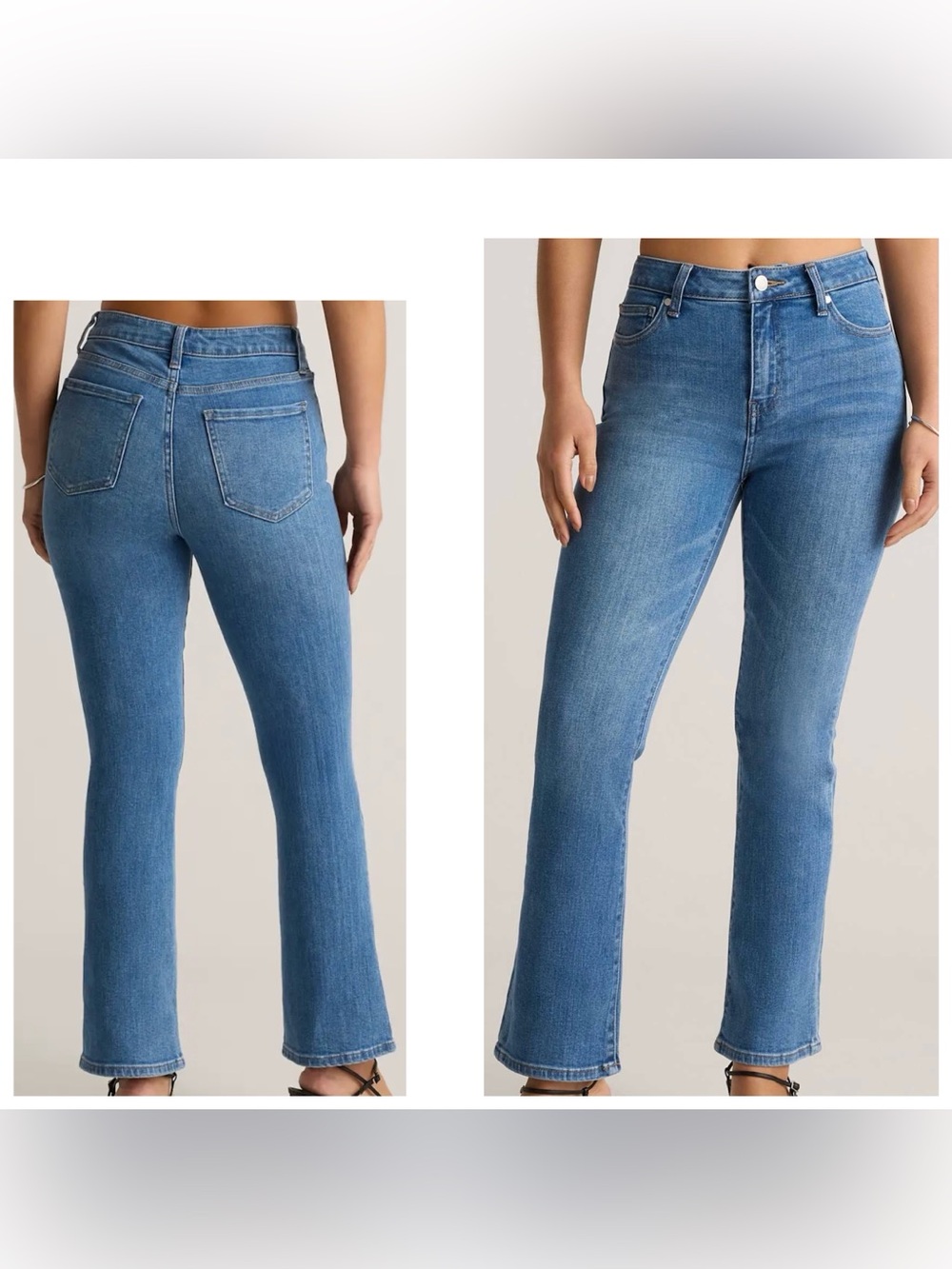 Quince Women’s Sz 31 in Bella high rise soft Stretch Kick Flare Jeans Med wash